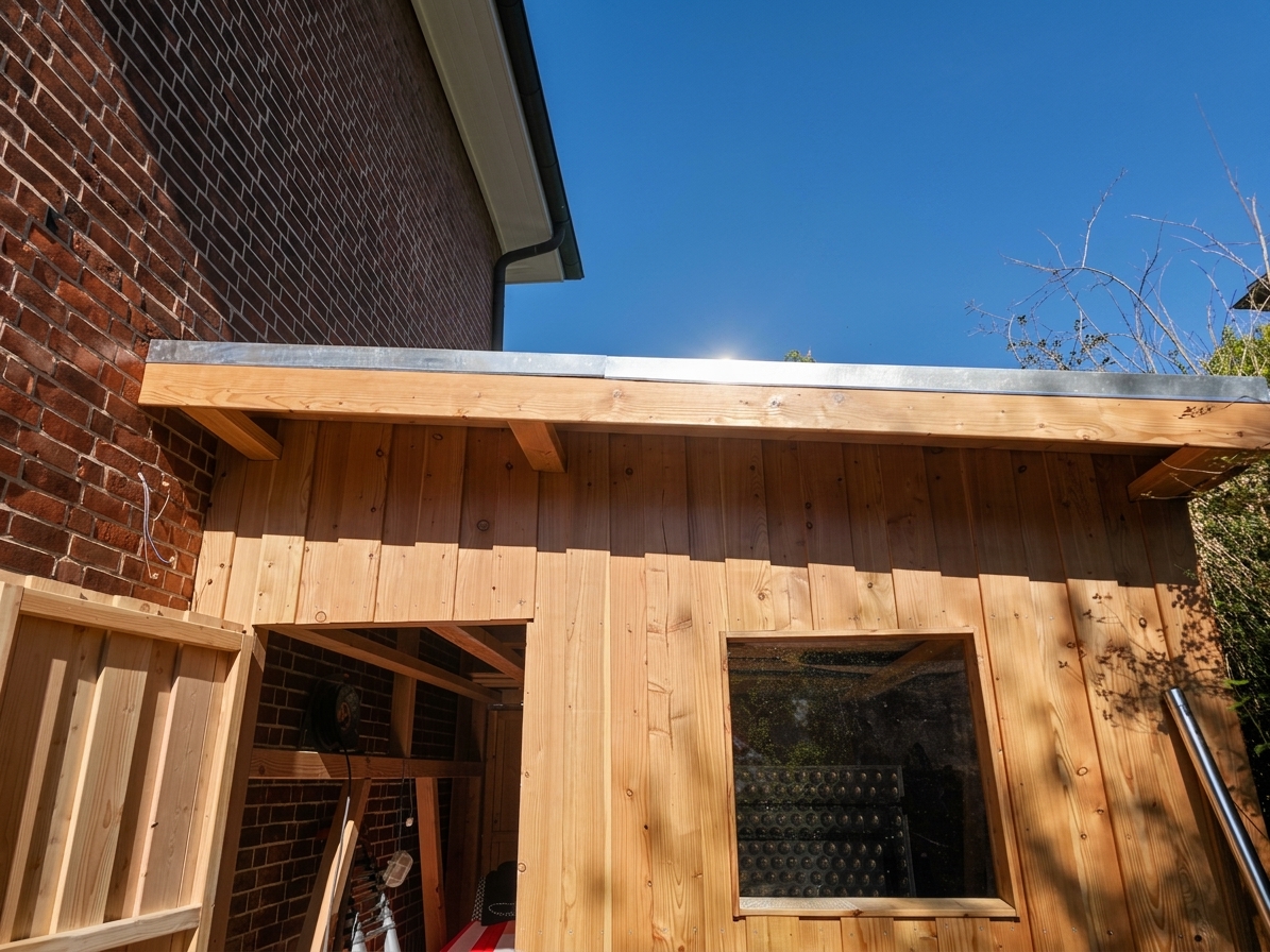 Dachuntersicht streichen und Gartenhaus bauen